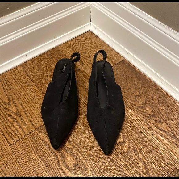 Women’s Black Suede Flats - Picture 1 of 3